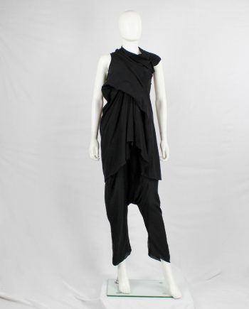vintage Rick Owens DRKSHDW brown tornado top with asymmetric pleated bust and draping