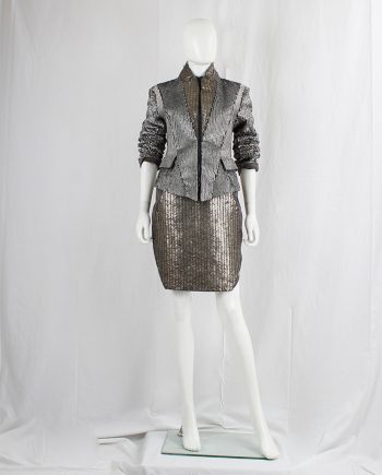 vintage af Vandevorst gold metal plated skirt with geometric design spring 2011