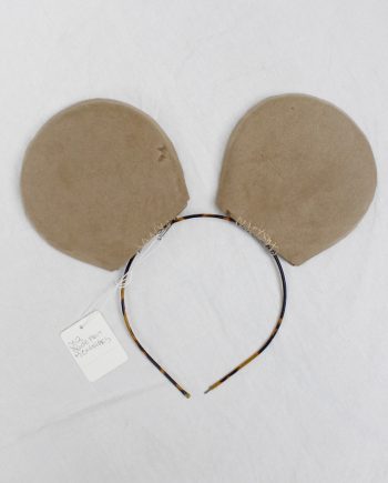 vintage runway af Vandevorst brown-beige felt Mickey Mouse ears on a headband fall 2005