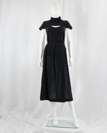 vintage Y's Yohji Yamamoto black long skirt with pleating