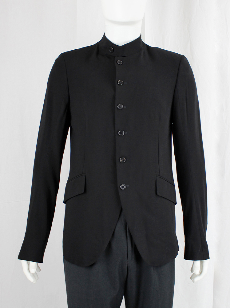 Ann Demeulemeester black bellboy jacket with 6 front button 