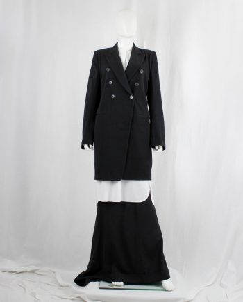 vintage Ann Demeulemeester black long double breasted coat fall 2003