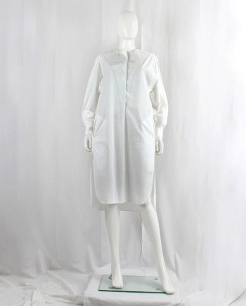 vintage Christophe Lemaire white minimalist oversized shirt dress with pleated sleeve inserts