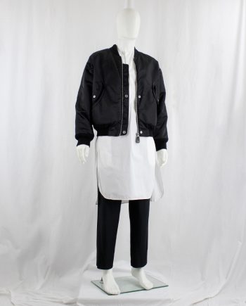vintage Maison Martin Margiela 10 black bomberjacket with reversed buttons and pocket trims fall 2018