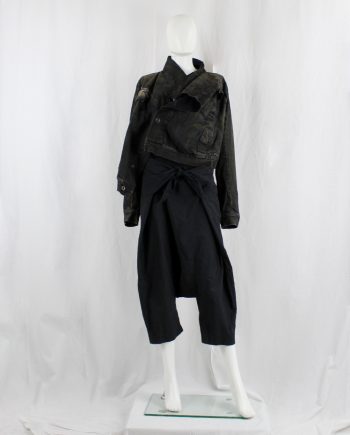 vintage Rick Owens ANTHEM black drop crotch harem trousers with front ties spring 2011