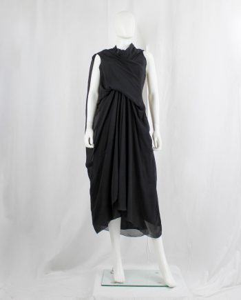 vintage Rick Owens ISLAND double layered tornado dress with draping and pleats spring 2013