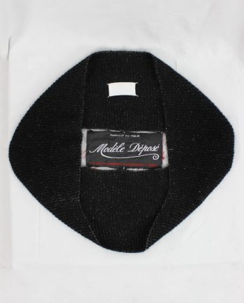 archive Maison Martin Margiela black knit bolero with oversized Modèle déposé label fall 2004