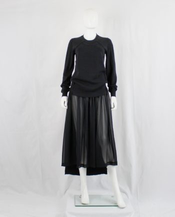 vintage Comme des Garçons Comme black jumper with deconstructed front raglan panel