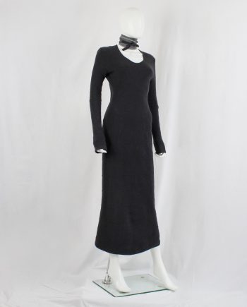 vintage Escape by Kaat Tilley grey textured maxi dress with godet skirt