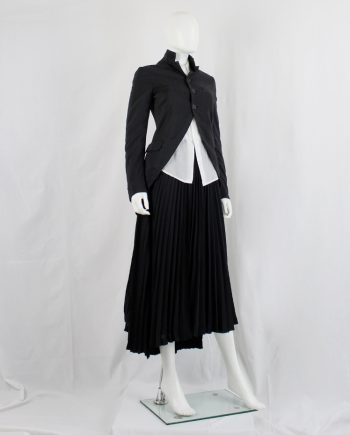 vintage Ys Yohji Yamamoto black silk cutaway jacket with longer tailored back