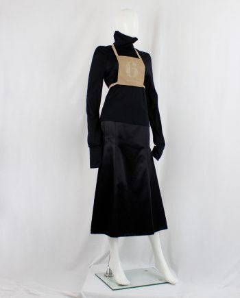 vintage Maison Martin Margiela 6 light brown apron with stencilled chest number 90s spring 1997