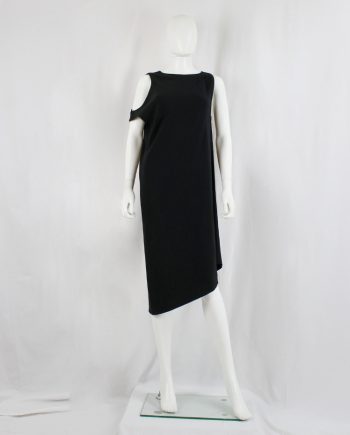 vintage Maison Martin Margiela black mid-length sideways-worn dress spring 2005