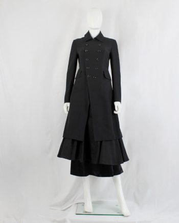 vintage Ys Yohji Yamamoto black long double breasted coat spring 2010