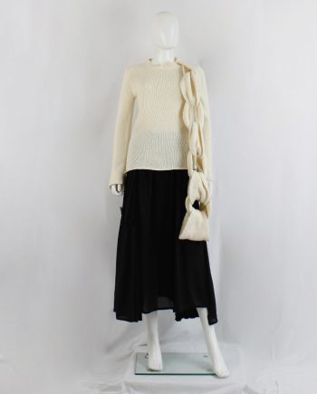 vintage Comme des Garcons cream cable knit jumper with knit oversized chain fall 2014
